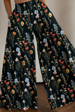 Floral Print Tiered Wide-Leg Pants
