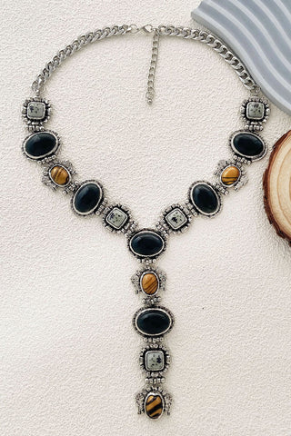 Multi-Stone Y-Shape Chain Necklace