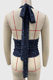 Polka Dot Cross-Halter Top