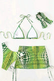 Triangle Bikini Set with Cover-Up Skirt
