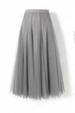 Sheer Tulle High-Waist A-Line Midi Skirt
