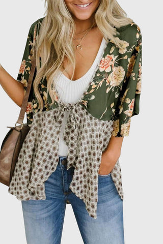 Floral Tie-Front Blouse