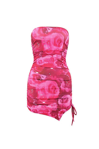 Ruched Strapless Mini Dress
