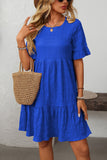 Flared Short-Sleeve Casual Dress