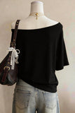 Leopard Print Off-Shoulder Short Sleeve Top