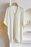 V-Neck Open Front Knit Cape