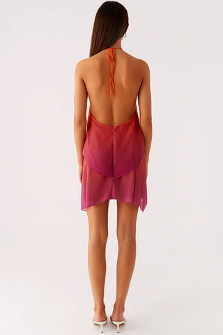 Asymmetrical Layered Halter Dress