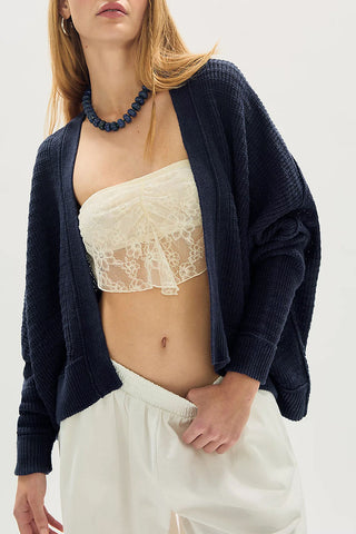 Open-Front Long Sleeve Knit Cardigan