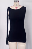 Asymmetrical Shoulder Ruched Top