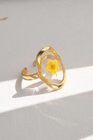 Floral Resin Statement Ring