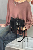 Fringe Buckle Crossbody Bag