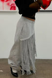 Fringe Asymmetrical Overlay Casual Pants