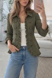 Floral Ruffle Button-Front Jacket