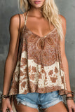 Tie-Front V-Neck Sleeveless Tank Top
