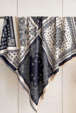 Paisley Print Fringed Square Scarf