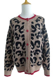 Leopard Print V-Neck Button-Front Cardigan