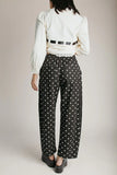 Polka Dot High-Waist Baggy Jeans