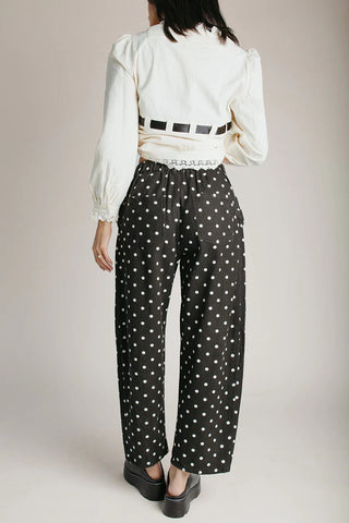 Polka Dot High-Waist Baggy Jeans