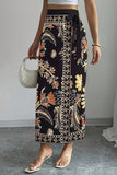 Tie-Waist Floral Print Maxi Skirt