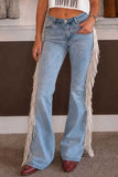 Fringe Side Wide Leg Jeans