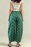 Polka Dot High-Waist Barrel Jeans