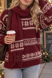 Snowflake Knit Crew Neck Sweater