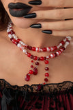 Layered Beaded Drop Pendant Necklace