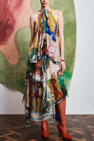 Halter Asymmetrical Vacation Dress