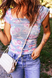 Square-Neck Floral T-Shirt