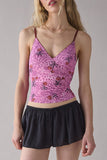 Patterned V-Neck Camisole Top