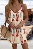 Printed Spaghetti Strap Casual Dress