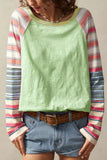 Contrast-Striped Long Sleeve Top