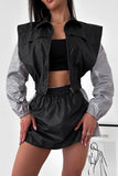 Colorblock Zip-Up Mini Activewear Set