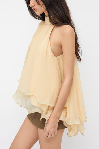 Tie-Neck Sleeveless Blouse