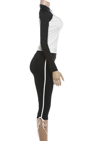 Raglan Sleeve Side-Tie Capri Pants Set