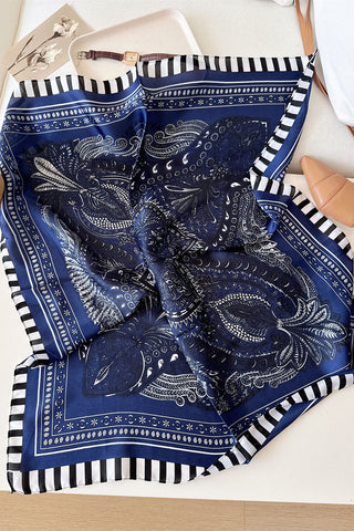 Paisley Print Satin Square Scarf