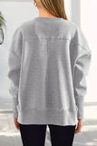 Crew Neck Side Slit Sweatshirt