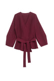 V-Neck Wrap Tie Waist Knit Cardigan