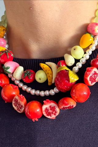 Fruit-Shaped Beaded Necklace