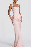 Square Neck Ruched Bodycon Casual Dress