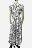 Casual Maxi Dress with Puffed Sleeves