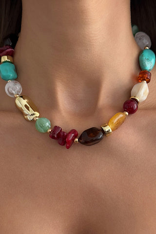 Mixed-Shape Beaded Collar Necklace