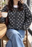 Star Pattern Button-Front Knit Cardigan