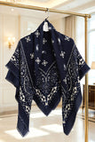 Paisley Print Fringed Open Poncho