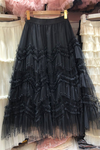 Ruffle Tiered Midi Skirt