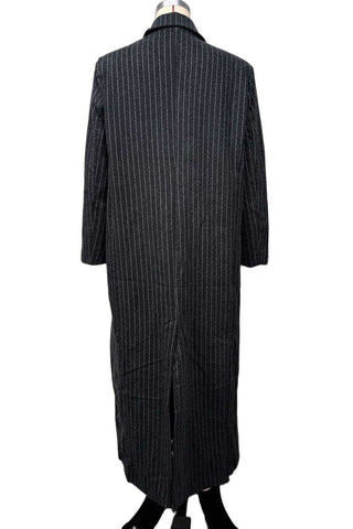 Striped Notched Collar Longline Blazer