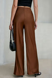 High-Waist Wide-Leg Casual Pants