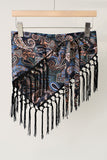 Elephant Print Fringe Scarf