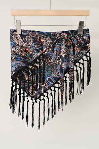 Elephant Print Fringe Scarf
