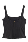Square Neck Button Front Tank Top